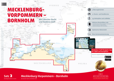 Sportbootkarten Satz 2: Mecklenburg-Vorpommern - Bornholm (Ausgabe 2016)