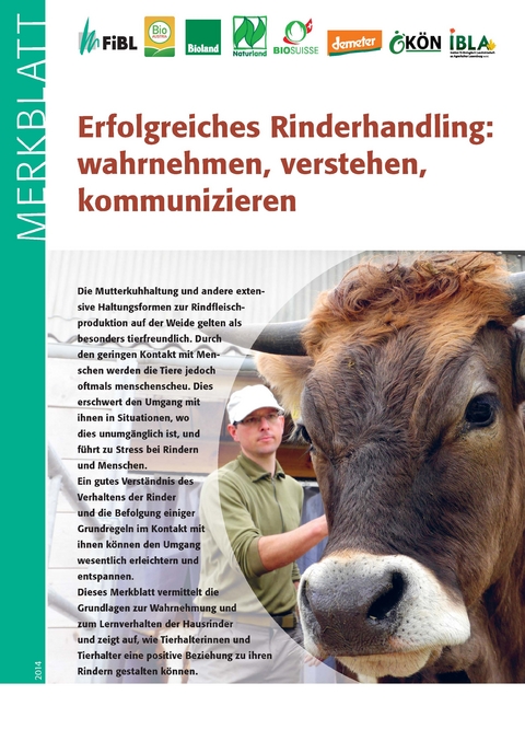 Erfolgreiches Rinderhandling: wahrnehmen, verstehen, kommunizieren - Johanna Probst, Anet Spengler Neff