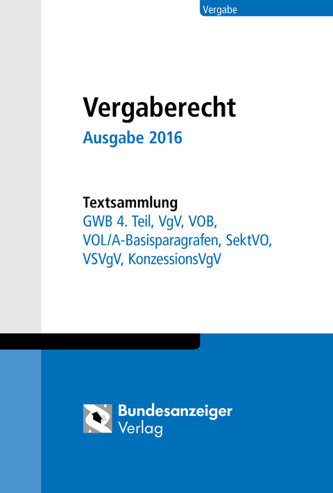 Vergaberecht - Ausgabe 2016