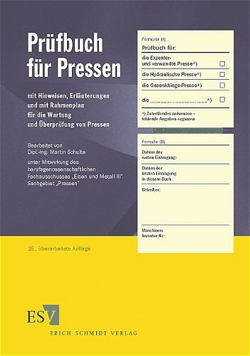 Prüfbuch für Pressen