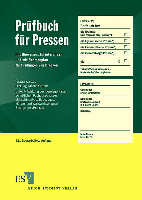 Prüfbuch für Pressen