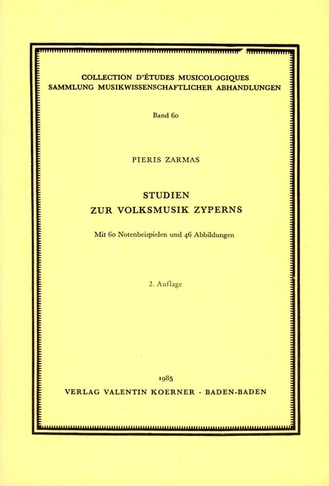 Studien zur Volksmusik Zyperns - Pieris Zarmas