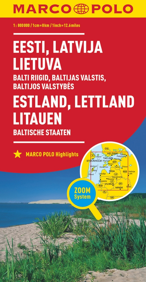 MARCO POLO Länderkarte Estland, Lettland, Litauen, Baltische Staaten 1:800.000