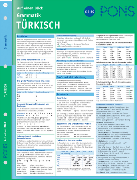 PONS Grammatik auf einen Blick Türkisch