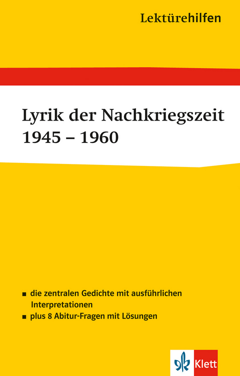 Klett Lektürehilfen Lyrik der Nachkriegszeit 1945 - 1960