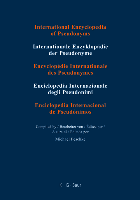 International Encyclopedia of Pseudonyms. Real Names / Russi – Texier-Tremeau - Michael Peschke