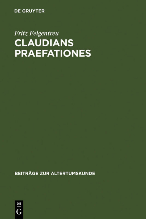 Claudians praefationes - Fritz Felgentreu