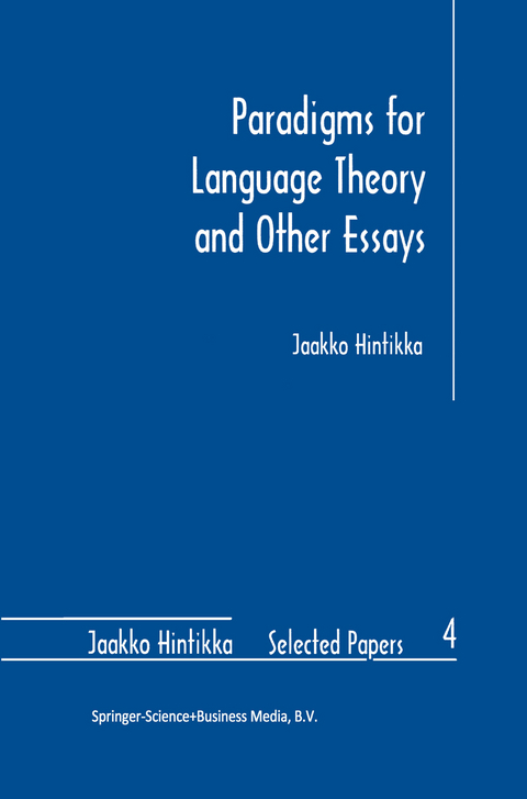 Paradigms for Language Theory and Other Essays - Jaakko Hintikka