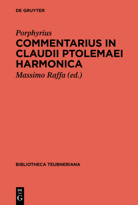 Commentarius in Claudii Ptolemaei Harmonica -  Porphyrius