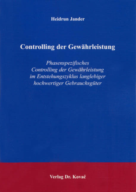 Controlling der Gewährleistung - Heidrun Jander