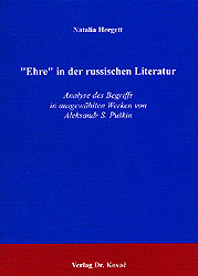 "Ehre" in der russischen Literatur - Natalia Hergett