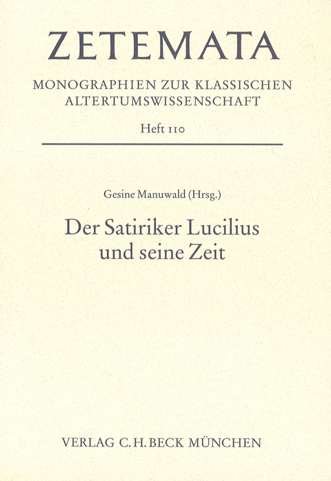 Der Satiriker Lucilius und seine Zeit - 