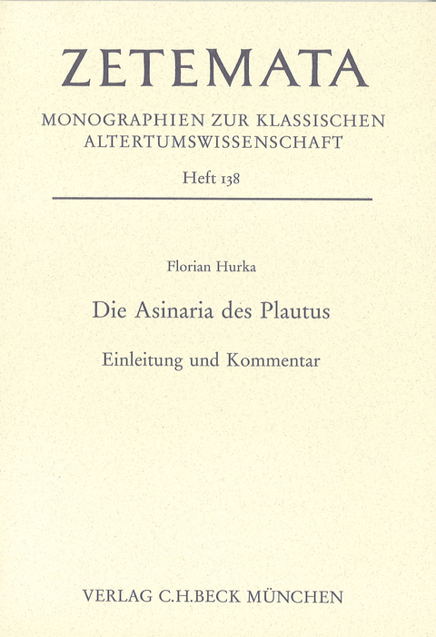 Die Asinaria des Plautus - Florian Hurka