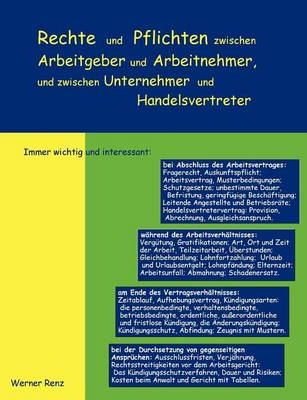 Rechte und Pflichten zwischen Arbeitgeber und Arbeitnehmer, zwischen Unternehmer und Handelsvertreter - Werner Renz