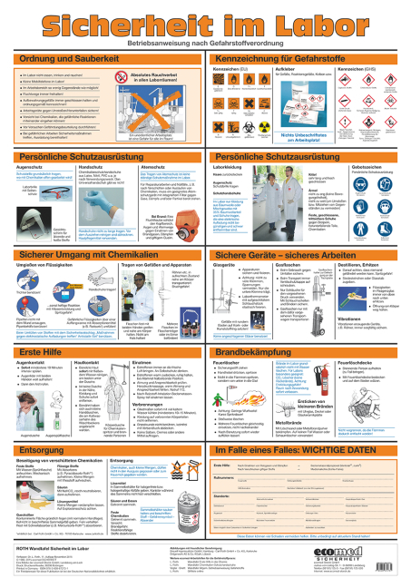 Wandtafel Sicherheit im Labor - Lutz Roth