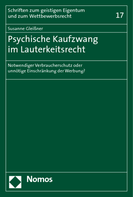 Psychischer Kaufzwang im Lauterkeitsrecht - Susanne Gleißner