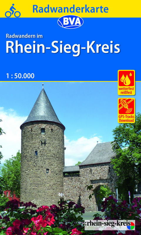 Radwanderkarte BVA Radwandern im Rhein-Sieg-Kreis 1:50.000, reiß- und wetterfest, GPS-Tracks Download