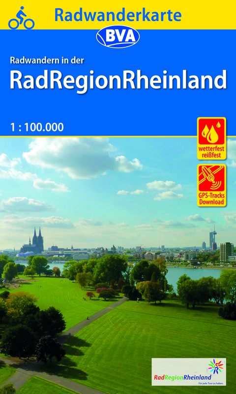 Radwanderkarte BVA Radwandern in der RadRegionRheinland 1:100.000, reiß- und wetterfest, GPS-Tracks Download