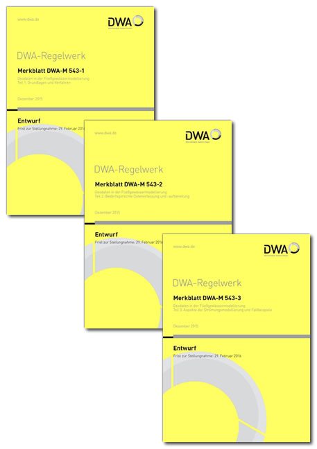 Kombipaket Merkblattreihe DWA-M 543 Geodaten in der Fließgewässermodellierung Teil 1-3 (Entwurf)