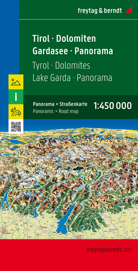 Tirol - Dolomiten - Gardasee - Panorama, Straßenkarte 1:450.000, freytag & berndt