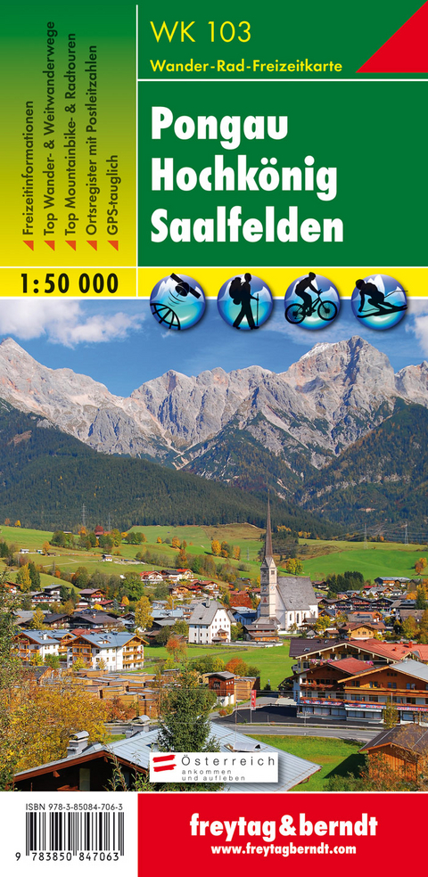 WK 103 Pongau - Hochkönig - Saalfelden, Wanderkarte 1:50.000 - 