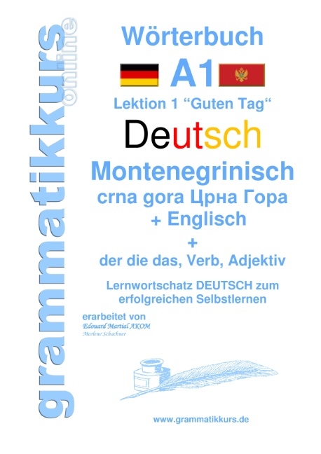 Wörterbuch Deutsch - Montenegrinisch - Englisch Niveau A1 - Marlene Schachner, Edouard Akom