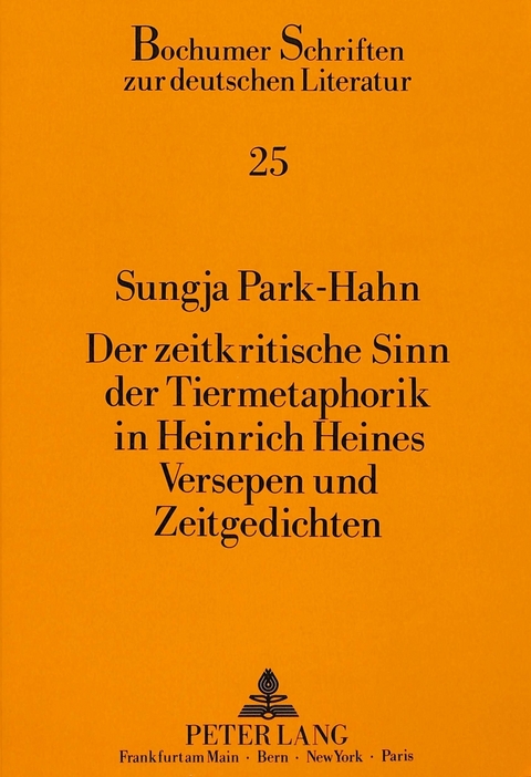 Der zeitkritische Sinn der Tiermetaphorik in Heinrich Heines Versepen und Zeitgedichten