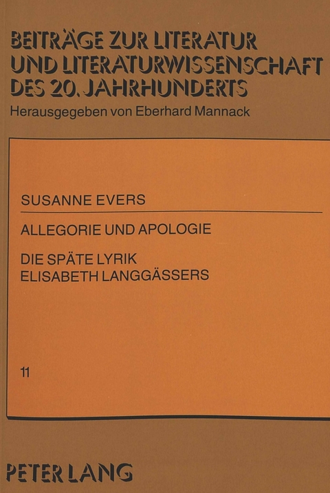 Allegorie und Apologie - Susanne Evers