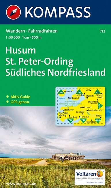 KOMPASS Wanderkarte Husum /St. Peter-Ording - Südliches Nordfriesland - 