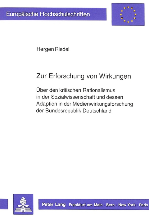 Zur Erforschung von Wirkungen - Hergen Riedel