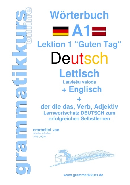 Wörterbuch Deutsch - Lettisch - Englisch Niveau A1 - Edouard Akom, Marlene Schachner