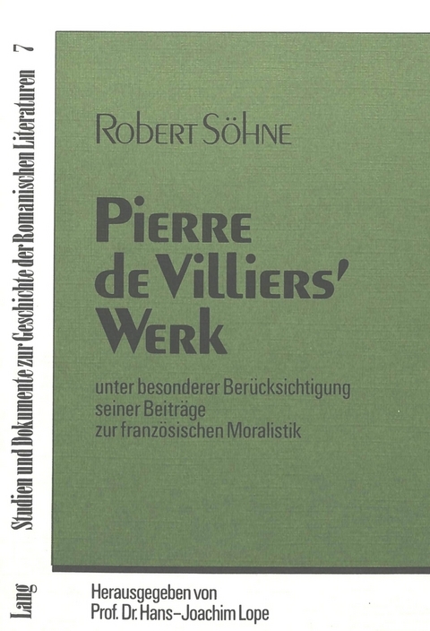 Pierre de Villiers' Werk - Robert Söhne