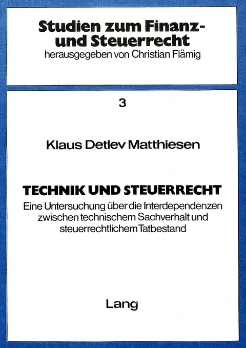 Technik und Steuerrecht