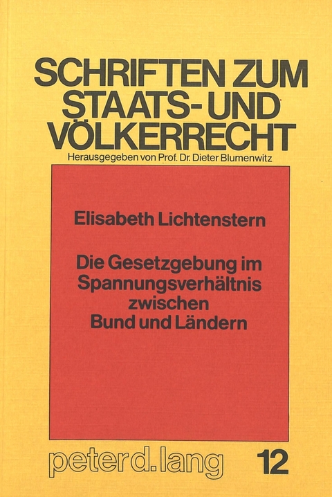 Die Gesetzgebung im Spannungsverhältnis zwischen Bund und Ländern