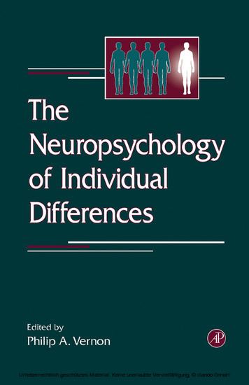 Neuropsychology of Individual Differences - Philip A Vernon