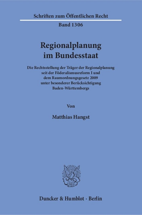 Regionalplanung im Bundesstaat. - Matthias Hangst