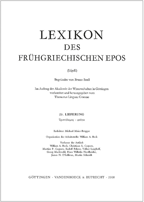 Lexikon des frühgriechischen Epos Lfg. 23 - 