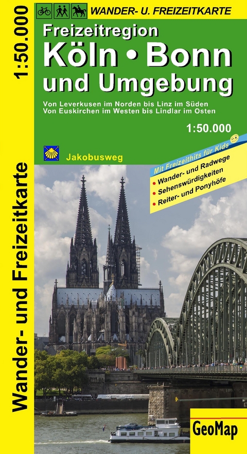 Köln, Bonn und Umgebung - Wander- und Freizeitkarte