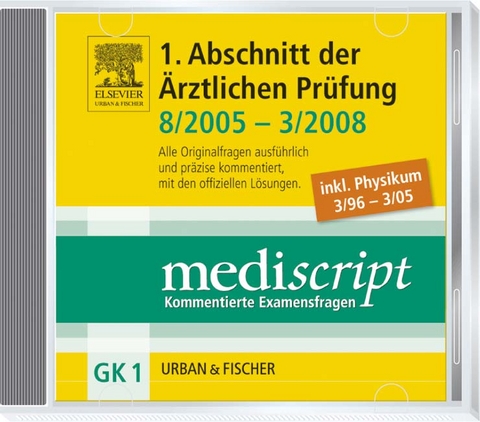 Mediscript 1. Abschnitt der Ärztlichen Prüfung 8/05-3/08 CD-ROM, inkl. Physikum 3/96-3/05 - Martino Spitaletta