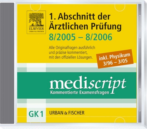 MEDISCRIPT-CD-ROM GK1, Physikum 3/96-3/05, Erster Abschnitt der Ärztlichen Prüfung 8/05-8/06 - Martino Spitaletta