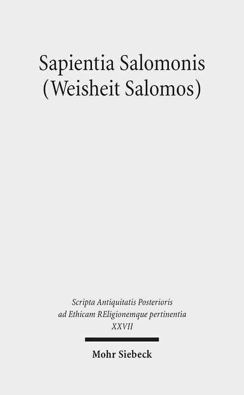 Sapientia Salomonis (Weisheit Salomos) - 