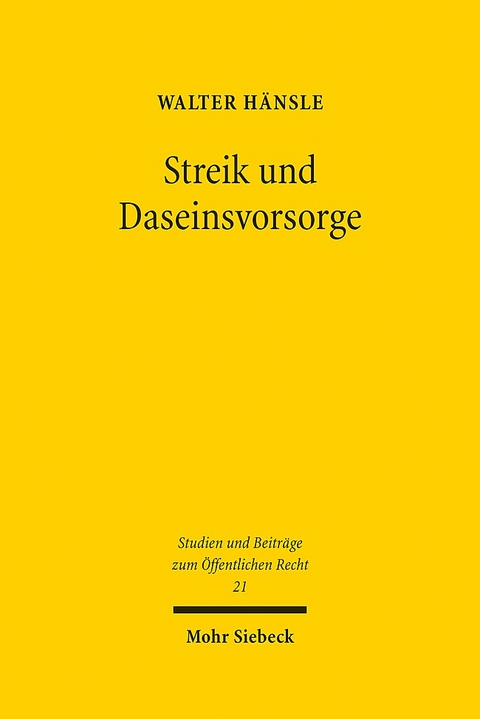 Streik und Daseinsvorsorge - Walter Hänsle