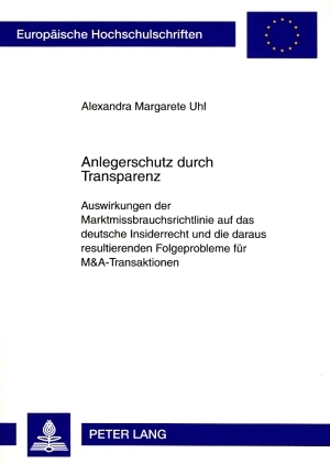 Anlegerschutz durch Transparenz - Alexandra Uhl