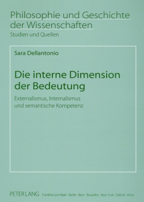 Die interne Dimension der Bedeutung - Sara Dellantonio