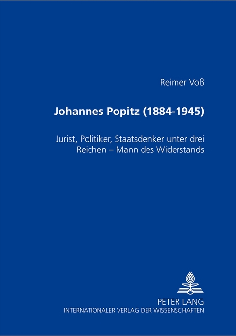 Johannes Popitz (1884-1945) - Katharina Voß