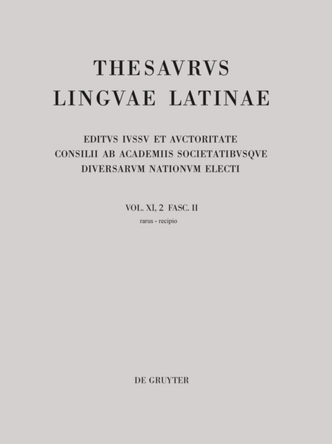 Thesaurus linguae Latinae. . / rarus - recido - 