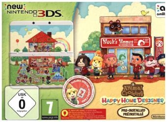 New Nintendo 3DS Konsole + Animal Crossing Happy Home Designer, Konsole + Nintendo 3DS-Spiel