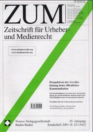 Perspektiven der Gewährleistung freier öffentlicher Kommunikation - Wolfgang Schulz, Thorsten Held, Manfred Kops