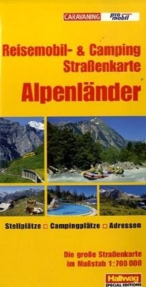 Reisemobil- & Camping-Straßenkarte Alpenländer