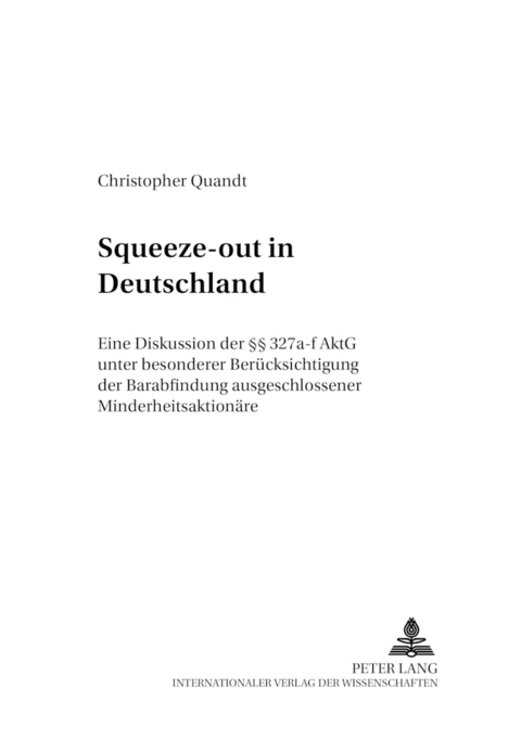 Squeeze-out in Deutschland - Christopher Quandt